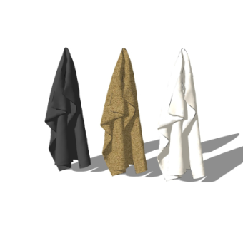 现代毛巾浴巾su模型