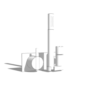 现代淋浴花洒su模型