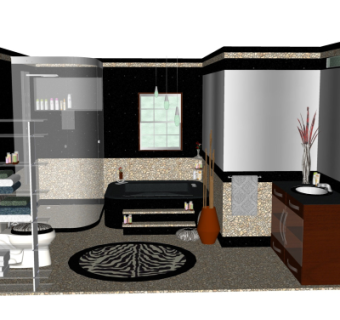 现代浴室卫生间su模型