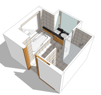 现代浴室卫生间su模型