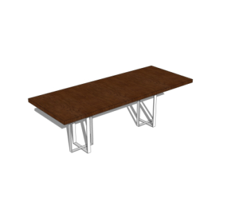 现代实木餐桌su模型