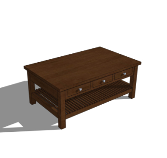 中式实木茶几su模型