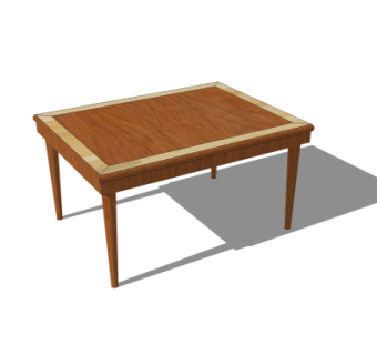 现代实木餐桌su模型