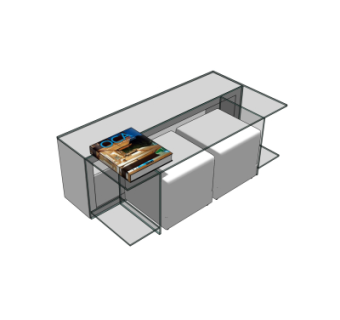 现代玻璃茶几su模型