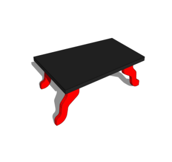 现代茶几su模型