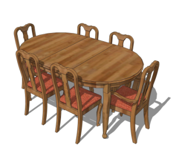 现代餐桌椅su模型
