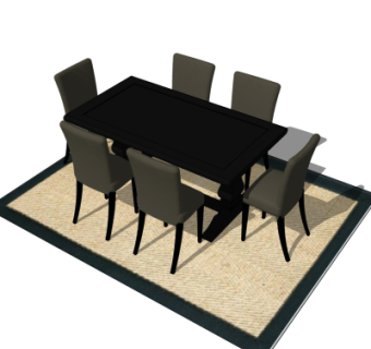 现代餐桌椅su模型