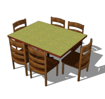 现代餐桌椅su模型