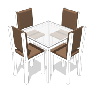 现代餐桌椅su模型