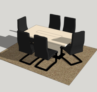 现代餐桌椅su模型