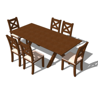 现代餐桌椅su模型