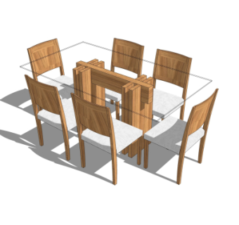 现代餐桌椅su模型