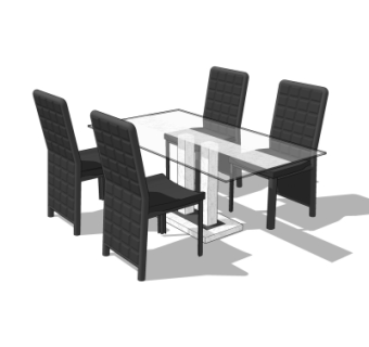 现代餐桌椅su模型