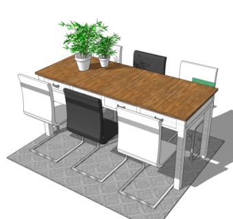 现代餐桌椅su模型