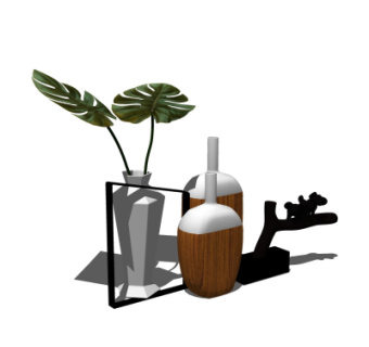 现代花瓶摆件su模型