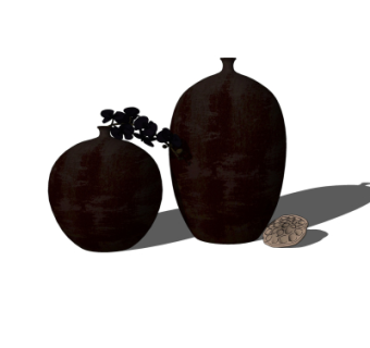 现代饰品摆件su模型