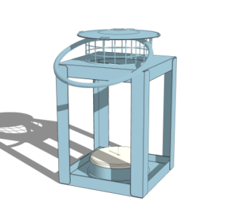 工业风烛台灯su模型