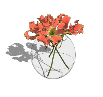现代花瓶花卉su模型