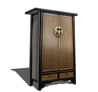 中式衣柜su模型