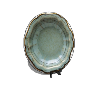 中式瓷盘su模型