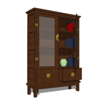 中式装饰柜su模型