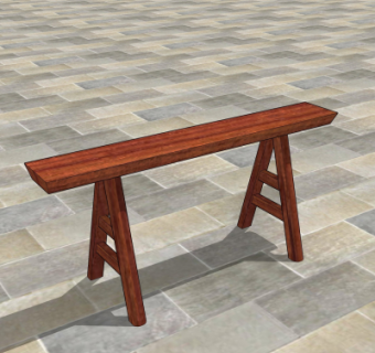 中式长凳su模型