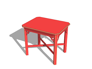 中式桌子su模型