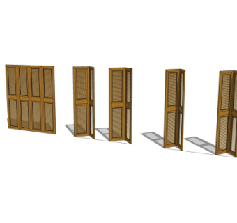 中式屏风su模型