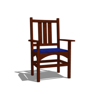 中式单椅su模型