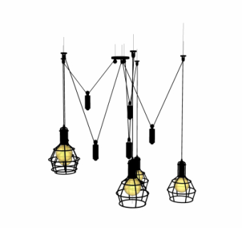 工业风蜘蛛吊灯su模型