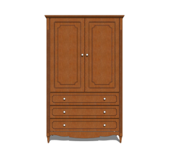 中式实木衣柜su模型