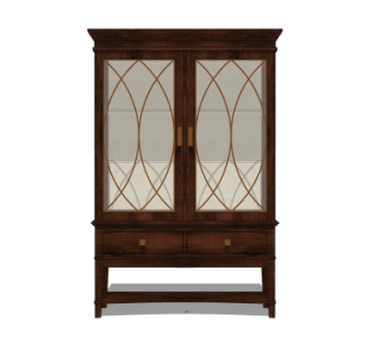 简欧实木衣柜su模型