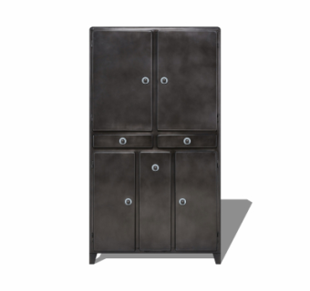 工业风金属衣柜su模型