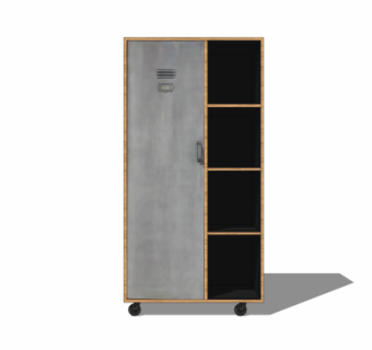 工业风金属衣柜su模型