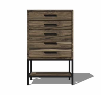 工业风实木斗柜su模型