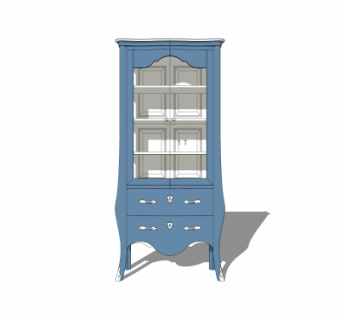 欧式装饰柜su模型