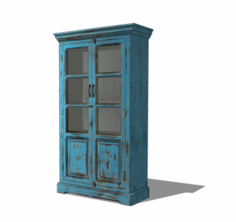 工业风实木装饰柜su模型