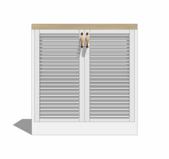 现代百叶边柜su模型