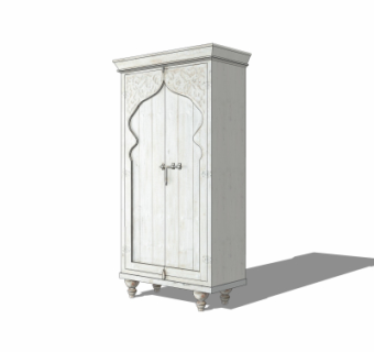 美式实木衣柜su模型