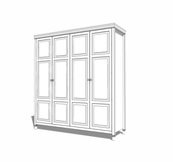 现代白色衣柜su模型