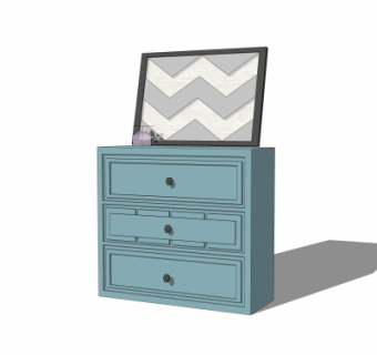 美式斗柜su模型