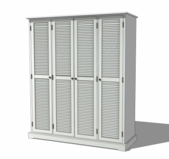 美式百叶衣柜su模型