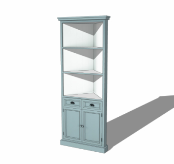 美式角柜装饰柜su模型