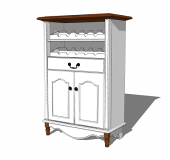 美式酒柜su模型