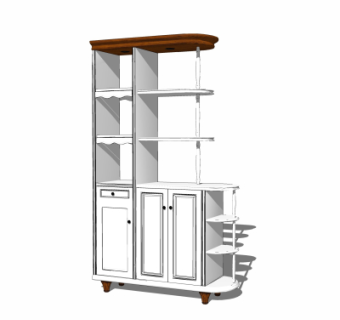 美式装饰柜su模型