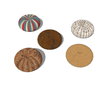 现代布艺沙发凳su模型