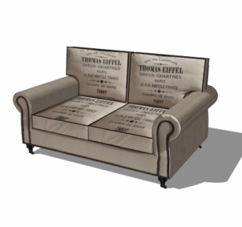 工业风双人沙发su模型