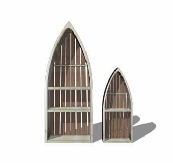 地中海船形装饰柜su模型