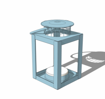 工业风烛台灯su模型