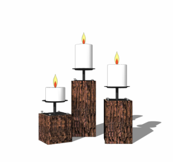 现代烛台灯su模型